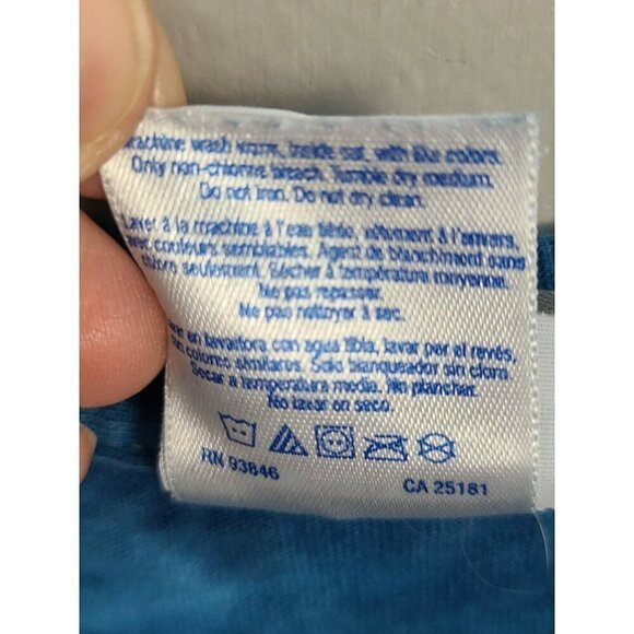 VTG Y2K Rock And Roll Mens T Shirt Medium Blue Tie Dye Short Sleeve Grunge - Picture 7 of 7